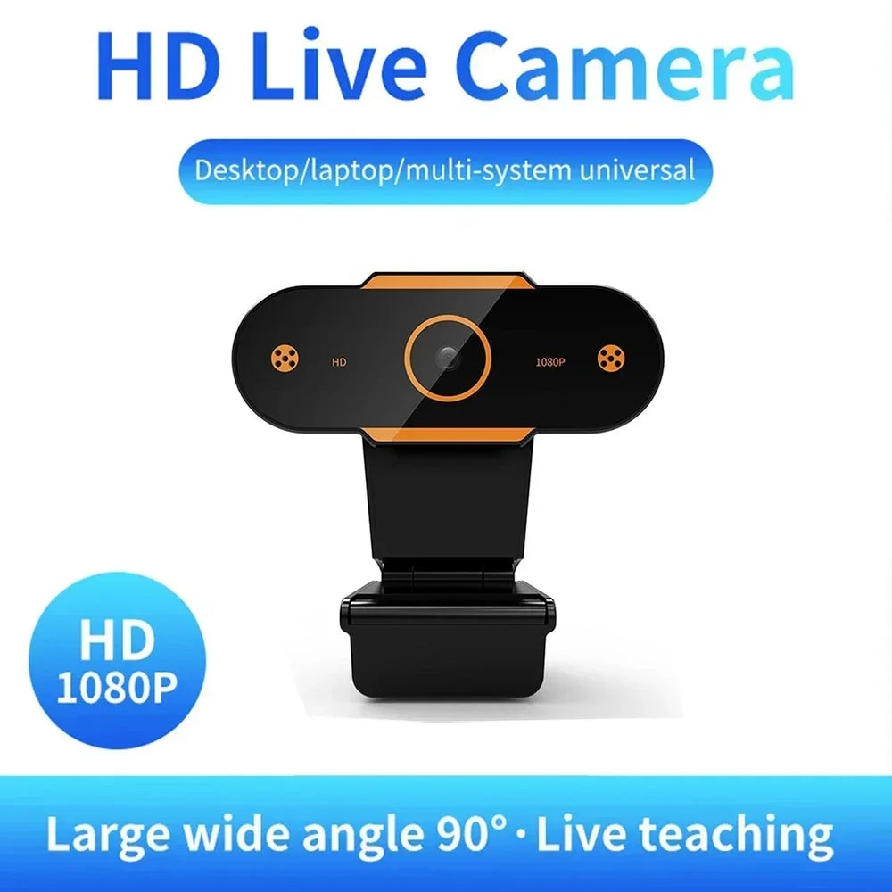 1080P HD Webcam Camera Auto Focus Webcam CMOS USB Computer PC Camera with Mic for Video Calling Network Teaching Office Meeting