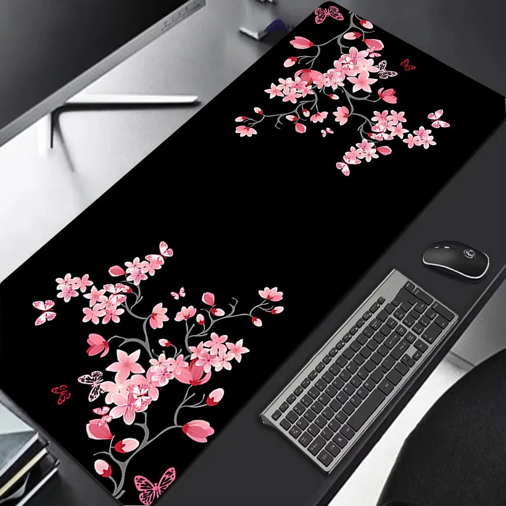 Sakura Scenery Mouse Pad Large Anti-Slip Rubber Gaming MousePad Durable Desk Pad Thick Seam Edge Suitable for Office and Gaming