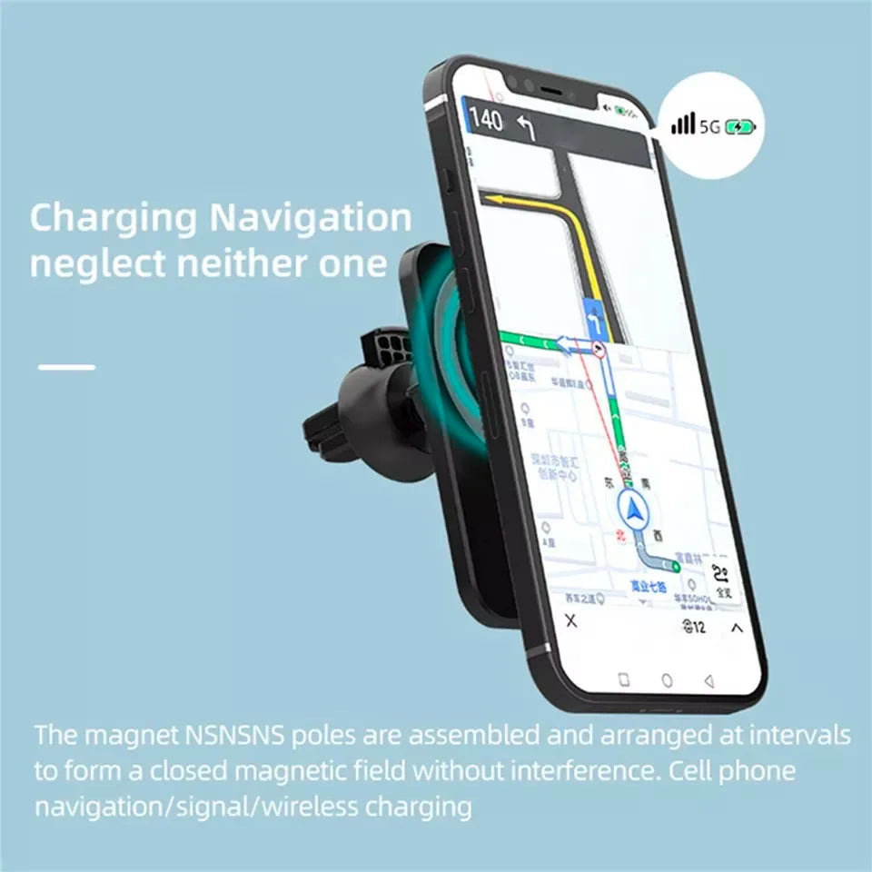 Wireless Charger Magnetic Car phone Holder for iPhone 14 13 Pro Max 12 Phone Accessories 30W Fast Charging Induction Adapter