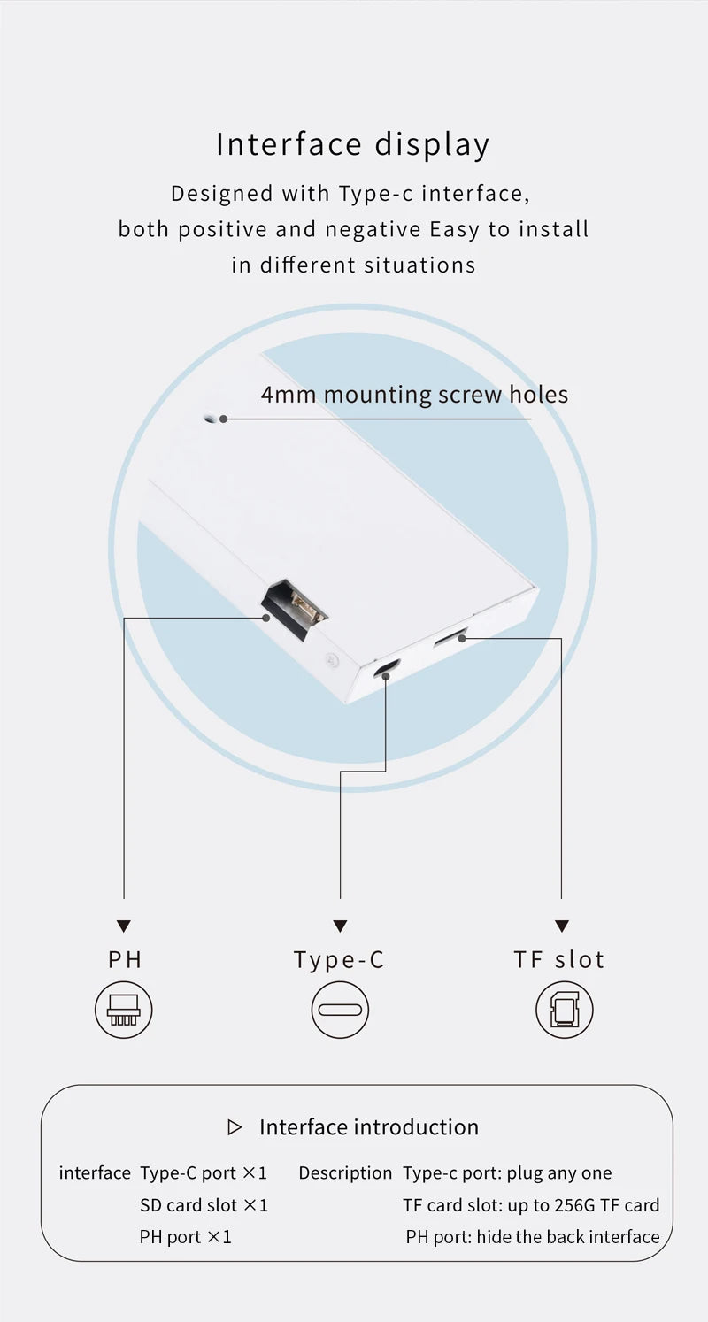 8.8 Inch IPS Type C Secondary Screen USB-C Interface Computer Monitoring CPU GPU RAM Dislpay Smart Screen No Need AIDA64