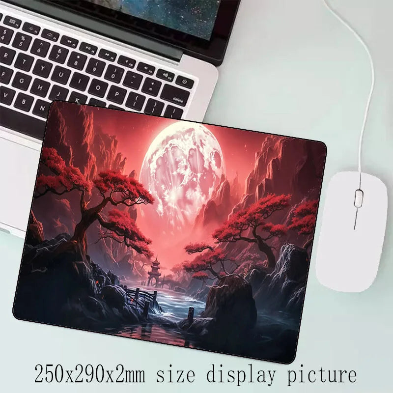 Sakura Scenery Mouse Pad Large Anti-Slip Rubber Gaming MousePad Durable Desk Pad Thick Seam Edge Suitable for Office and Gaming