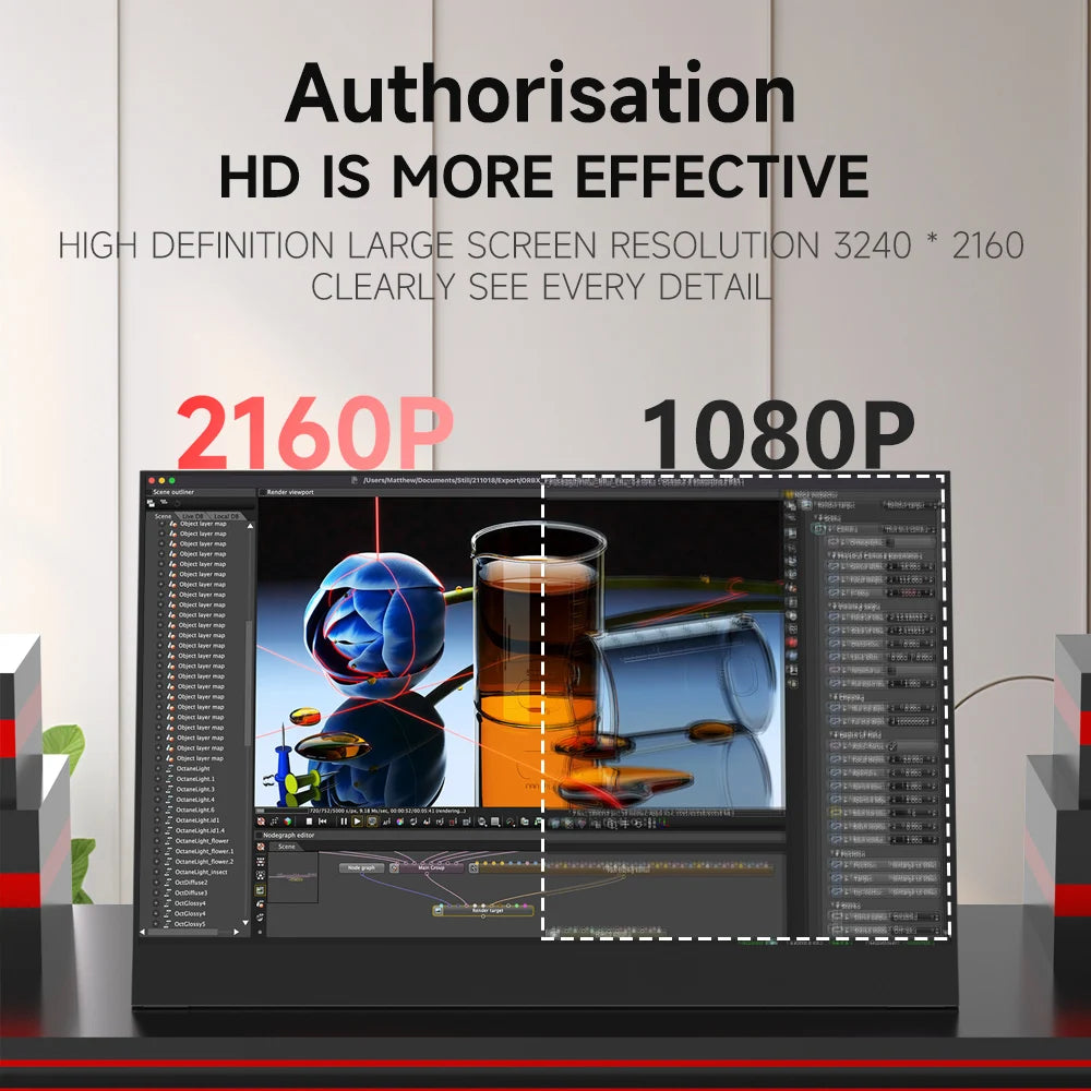 MUCAI N140TUK-3240 14Inch 60Hz 3240* 2160 Brightness 440cd/㎡ Portable Monitor Suitable For PS4/PS5/Laptops/Desktops/Phones