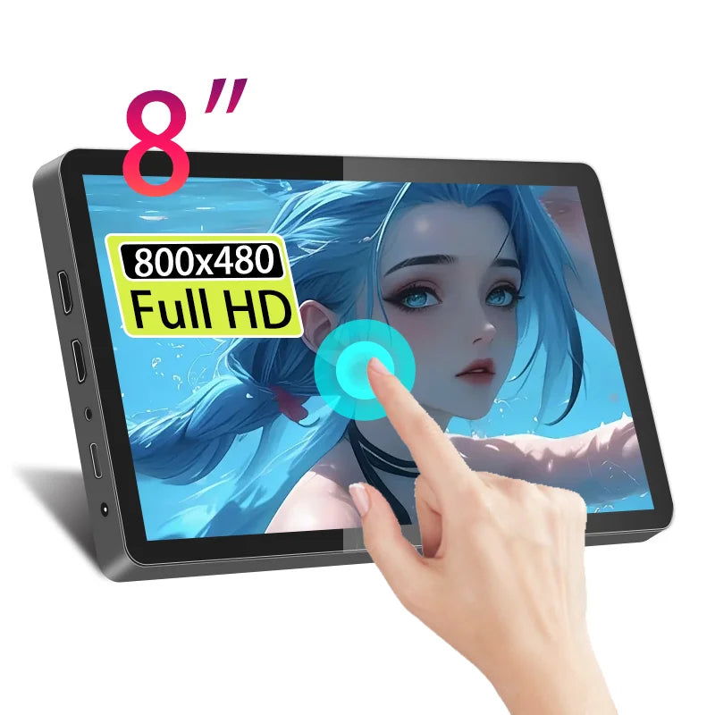 7/8 inch Touch screen Portable Display HD small Display Laptop Xbox PS4/5 switch Built-in Speaker Laptop Monitor