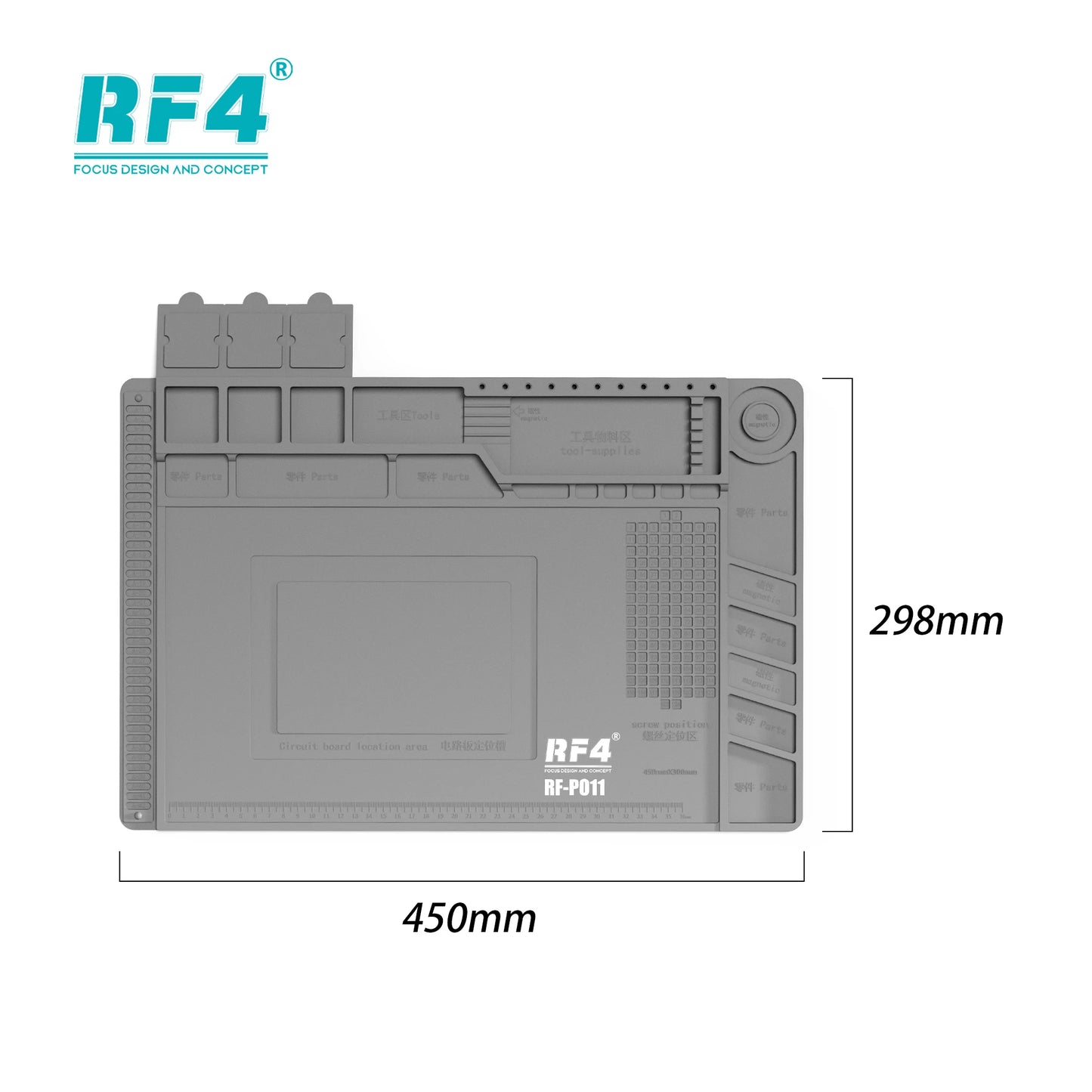 RF4 Insulated Silicone soldering Mat Welding 260x380MM BGA Desktop Station Phone Repair Pad Maintenance Platform RF-PO2 Repair