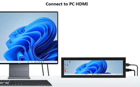 8.8Inch 1920x480 HDMI Secondary Screen IPS LCD Display for PC Chassis CPU RAM GPU Monitor USB Display Need Not AIDA64