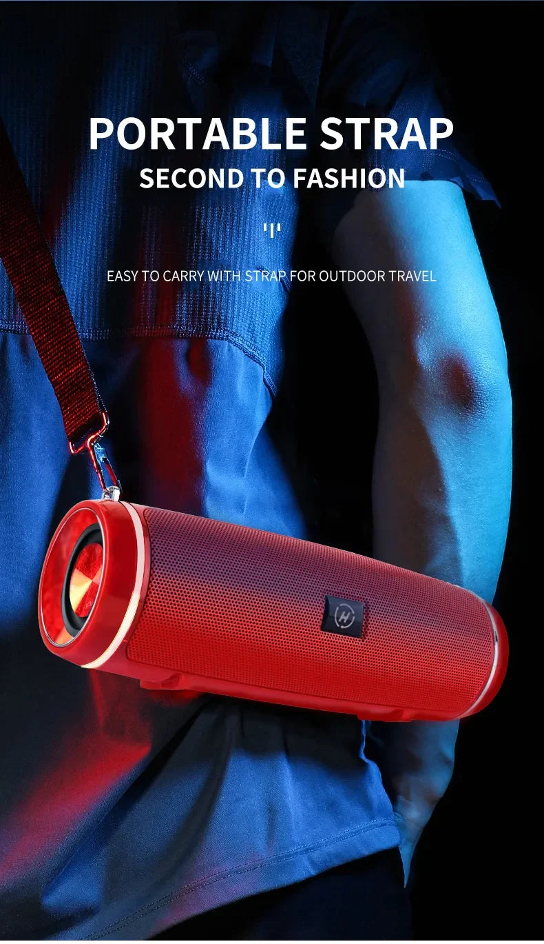 200W Portable Bluetooth Speaker IPX7 Waterproof Outdoor HIFI Pillar Speaker Subwoofer Stereo Speaker FM Radio TF Boom Box