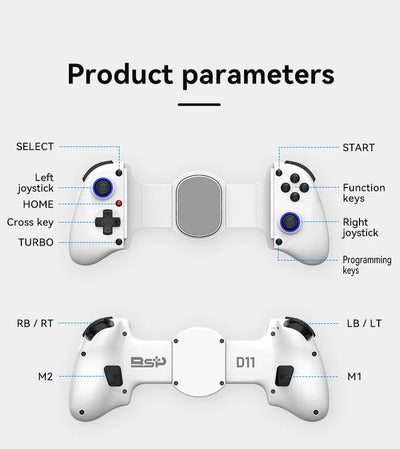 BSP-D11 Stretching Wireless Game Controller For SWITCH/Android/Apple IOS Tablet For PS3/PS4/XBOX Gamepad Streaming
