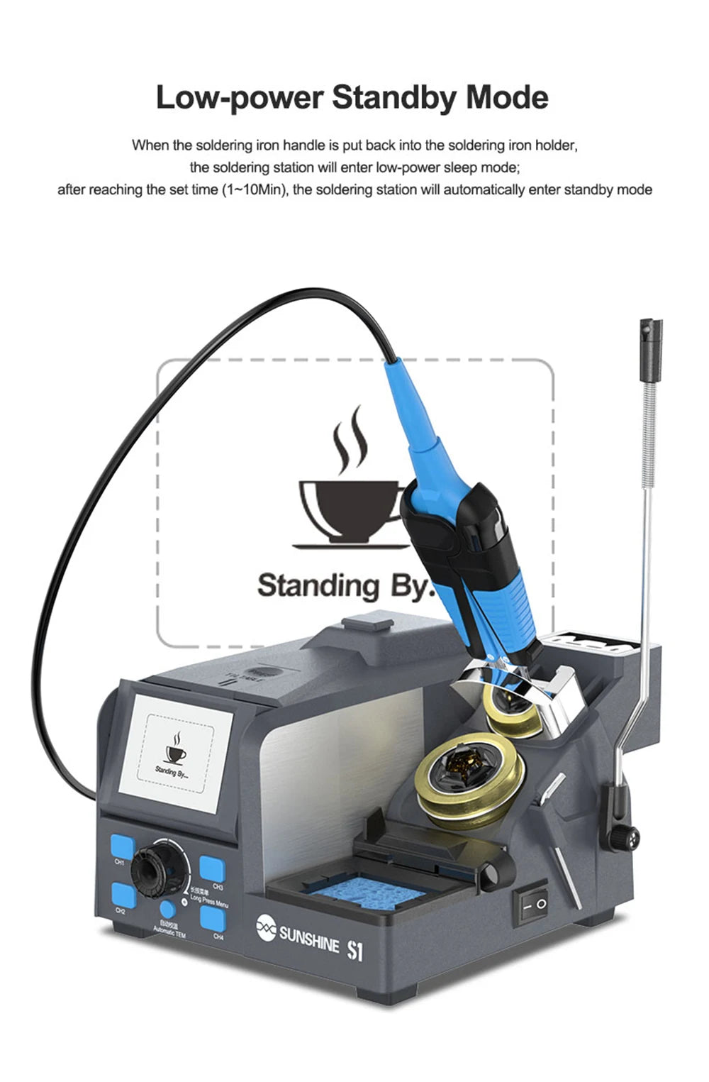 SUNSHINE S1 Electric Soldering Iron Station Precision Tweezers for Mobile Phone Motherboard PCB Repair Welding Desoldering Tools