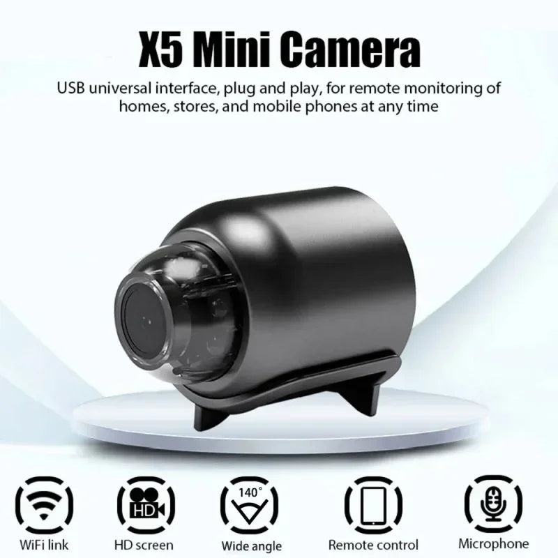 1080P X5 Mini Camera Wireless Surveillance Security Video Card Cam Night Vision Motion Detect Camcorder Monitor Cam Smart Home ﻿