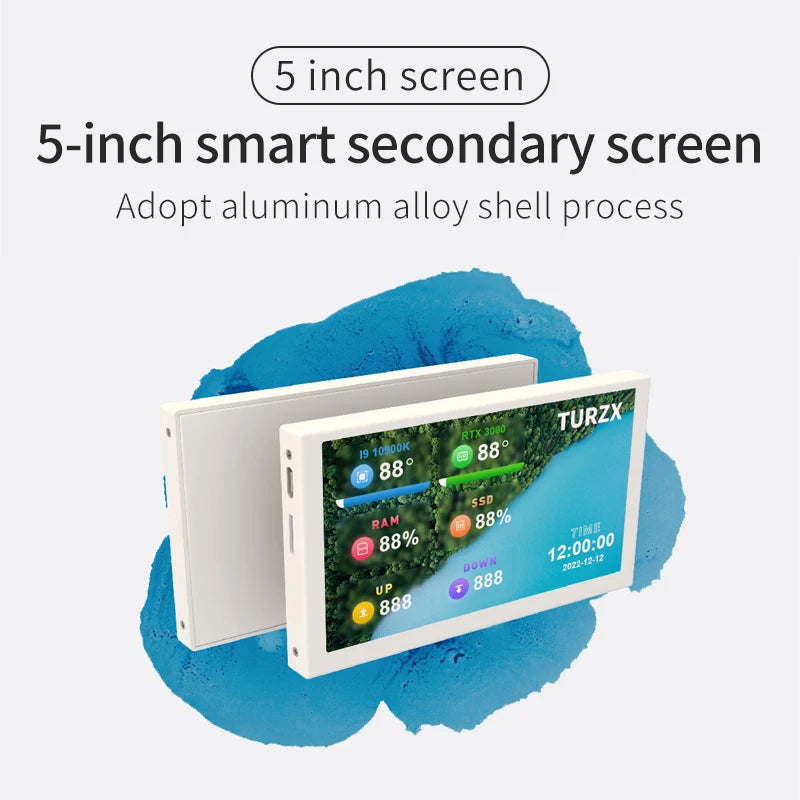 3.5 / 5 / 8.8 Inch IPS Type-C Secondary Screen Mini Computer Secondary Screen CPU GPU RAM HDD Monitor USB Display Freely AIDA64