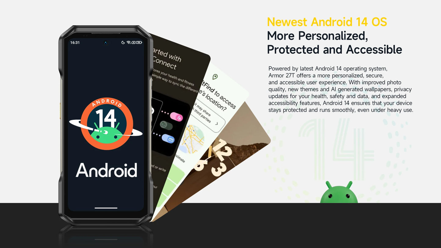 【NEW 2024】 Ulefone Armor 27T 4G 10600mAh Rugged Phone Android 14 Smartphone 24GB +256GB  6.78"FHD+ 120Hz Night Vision Camera