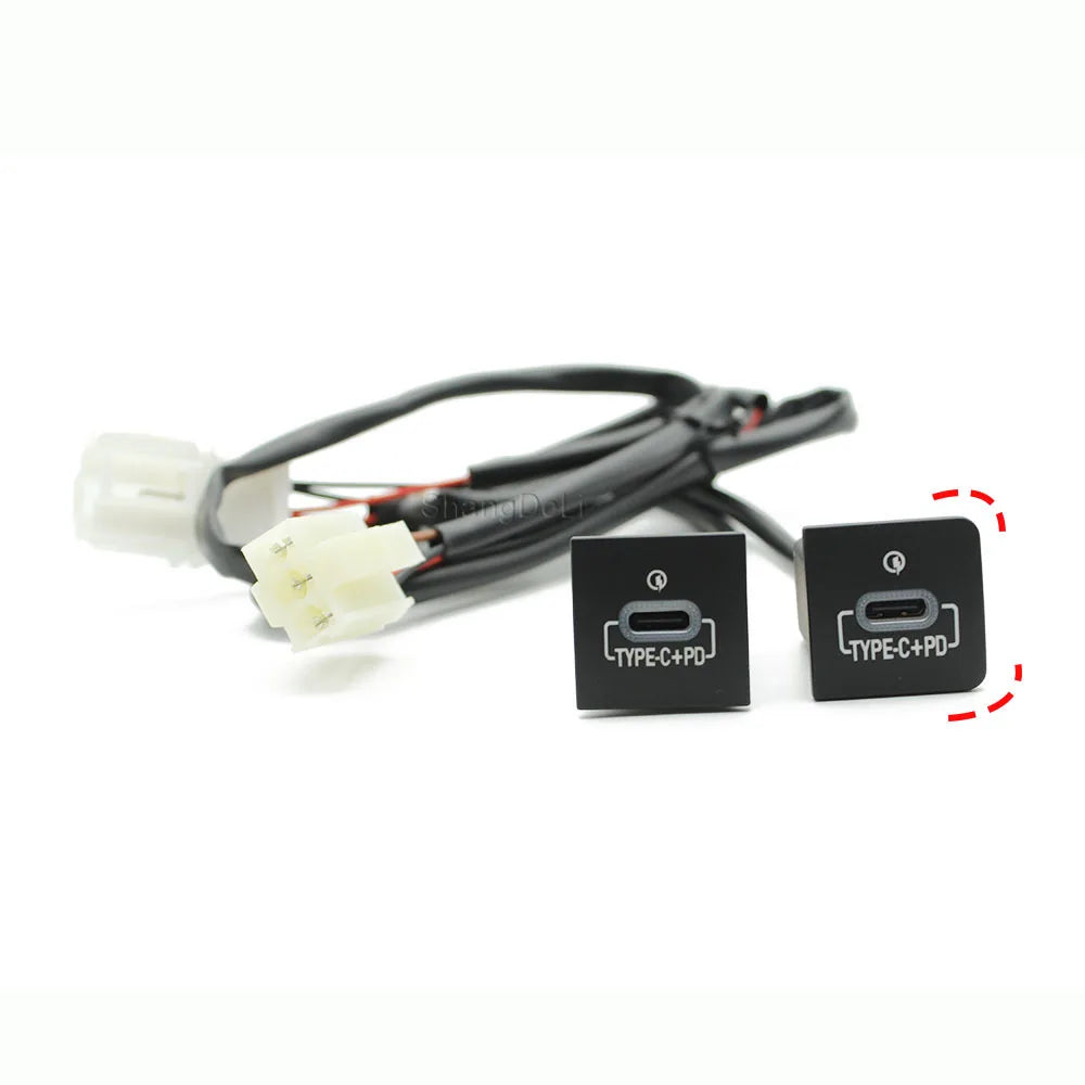 Car USB Charger PD Quick Charge QC3.0 Phone Charging Adapter Outlet Button For VW Golf 6 MK6 Jetta 5 Scirocco 2006 - 2012