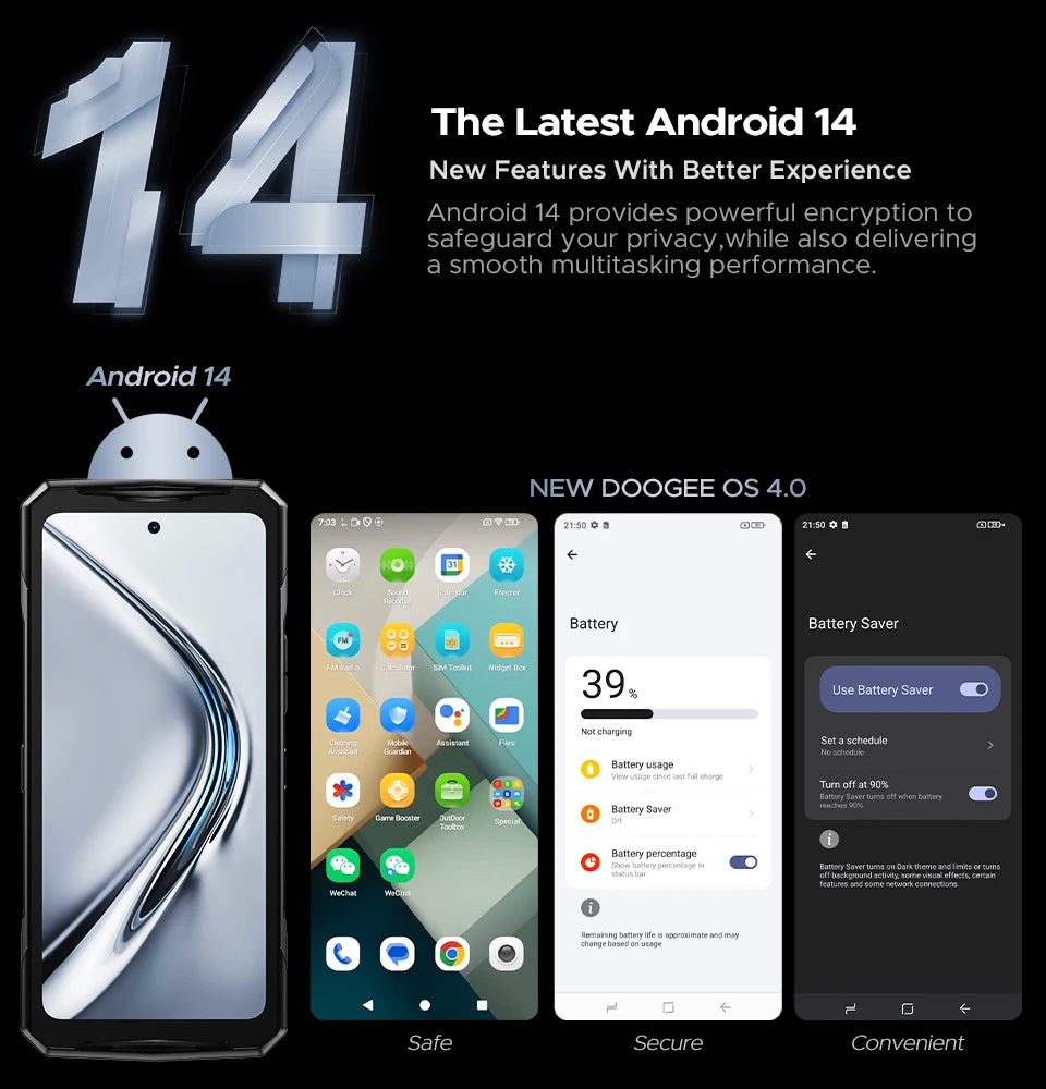 DOOGEE V40 Pro 5G Rugged Phone 6.78" 16GB+512GB Gaming Phones Dimensity 7300 200MP AI Camera 8680mAh Android 14