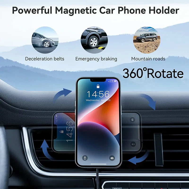 30W Magnetic Car Wireless Charger Air Vent Car Phone Holder for iPhone 14 13 12 Pro Max Car Chargers Mount Fast Charging Station