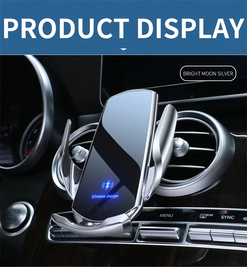 30W Car Wireless Charger Magnetic Automatic Car Mount Phone Holder For iPhone Xiaomi Samsung Infrared Induction Fast Charging