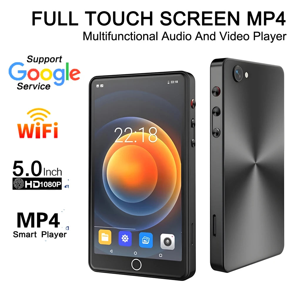 Portable WiFi MP4 Player with Camera 16G Memory Bluetooth 5.0 Full Touch Screen FM Radio/Browser/Photographer/Music Player