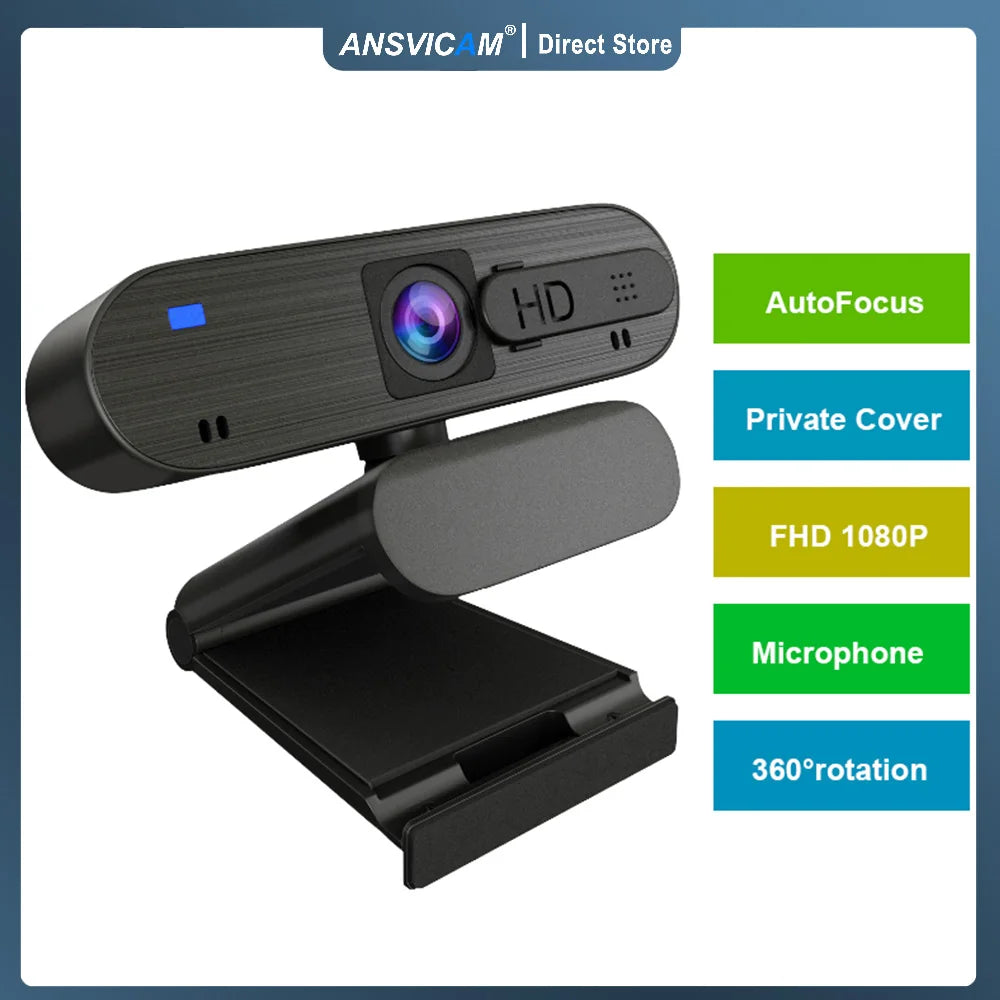 Webcam 1080P USB Webcam Web Camera With Microphone Web Cam For PC Computer Laptop Stream Video Mini Camera With Webcam Cover