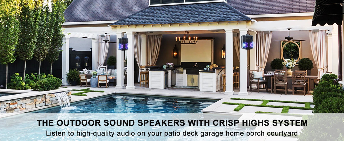 Herdio 3.5 Inch Passive Outdoor Speakers Wired Waterproof 200W 3 Way Premium Mountable Wall Mount Speakers With Superior Sound