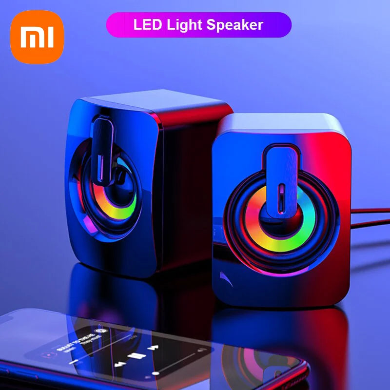 Xiaomi Computer Speakers PC Sound Box HIFI Stereo Microphone USB Wired Caixa De Som with LED Light For Desktop Computer Laptop