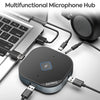 Conference Microphone with 5-in-1 Usb Adapter, 360 Omnidirection Computer Condenser Mic, Zoom Tabletop Micro for PC, Mac, LP