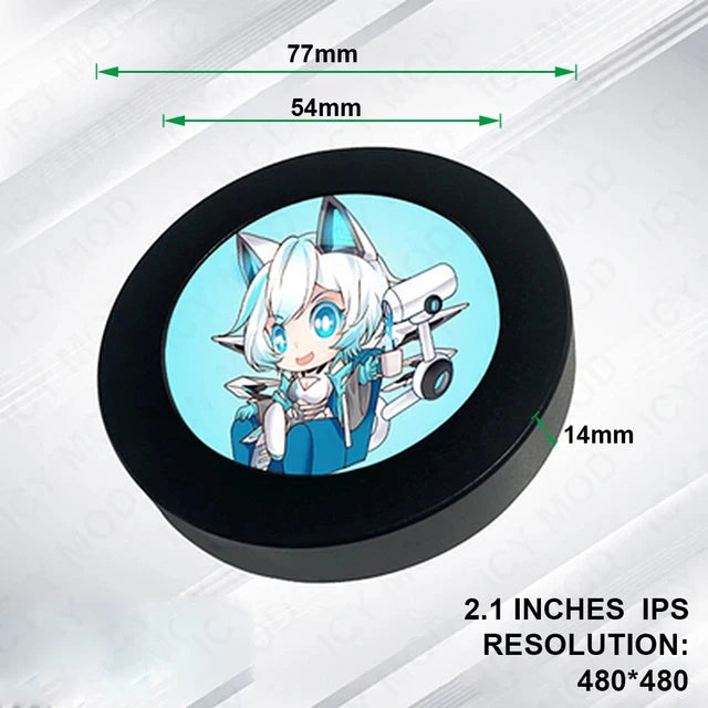 2.1 Inch Round Screen IPS Dynamic Display Temperature AIDA64 Circle Monitor DIY Covering 120/240/360 Water Cooling PC CPU AIO