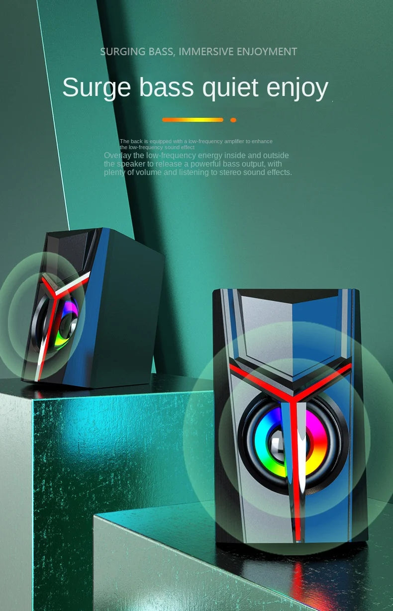 RGB desktop computer stereo usb notebook small speaker mobile phone wired desktop heavy subwoofer multimedia home