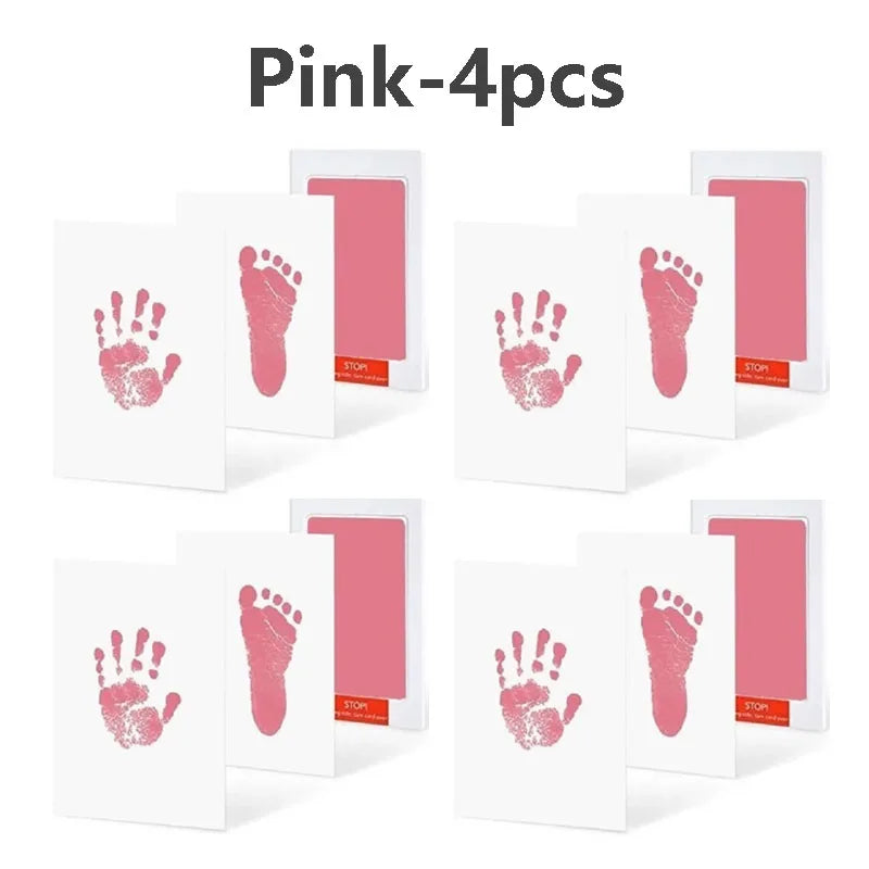 2/4pc Baby Handprint Footprints Ink Pads Safe Non-toxic No-Touch Skin Inkless Inkpad Kits Pet Cat Dog Paw Prints Souvenirs Gifts