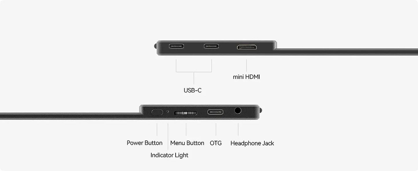 Bimawen 13.3inch OLED Portable Monitor with FHD Screen Response Time 1ms 10bit 100% DCI-P3 Monitor W/Adaptive Sunc Game HoR Mode