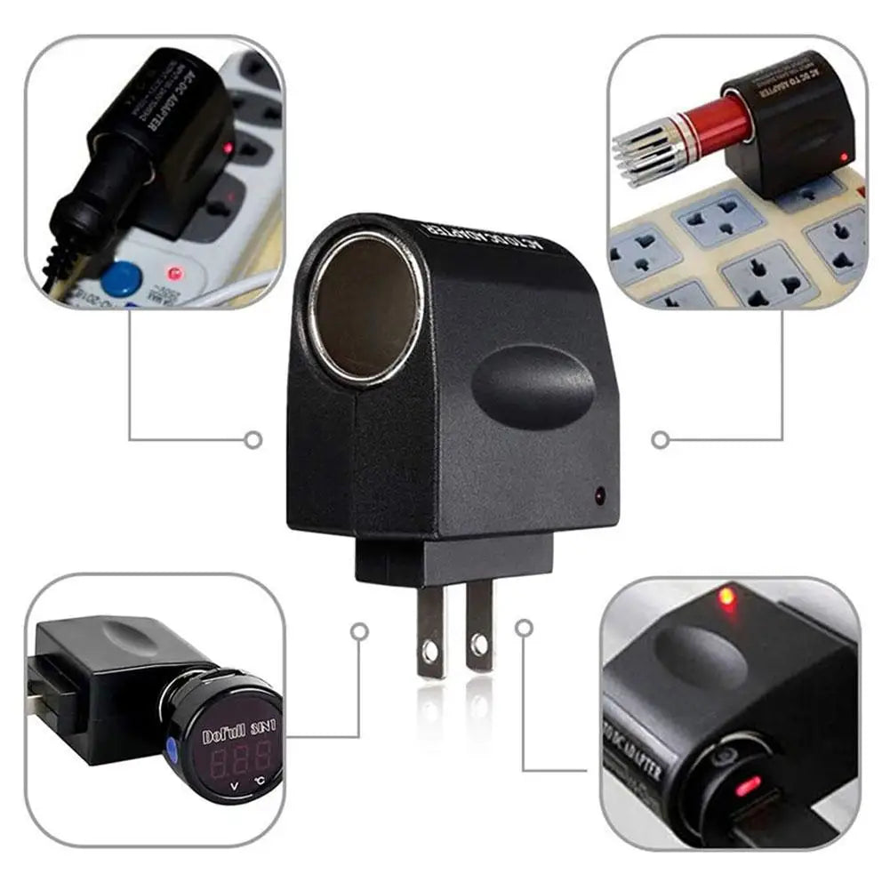 AC Home Wall Outlet Power To 12V Car Charger Cigarette Lighter Adapter Inverter