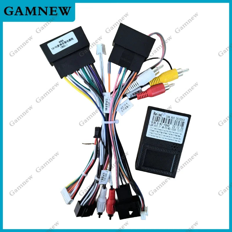 Car 16pin Wiring Harness Adapter Canbus Box Decoder Android Radio Power Cable For Ford Kuga Escape Ecosport Fiesta Ranger 2014