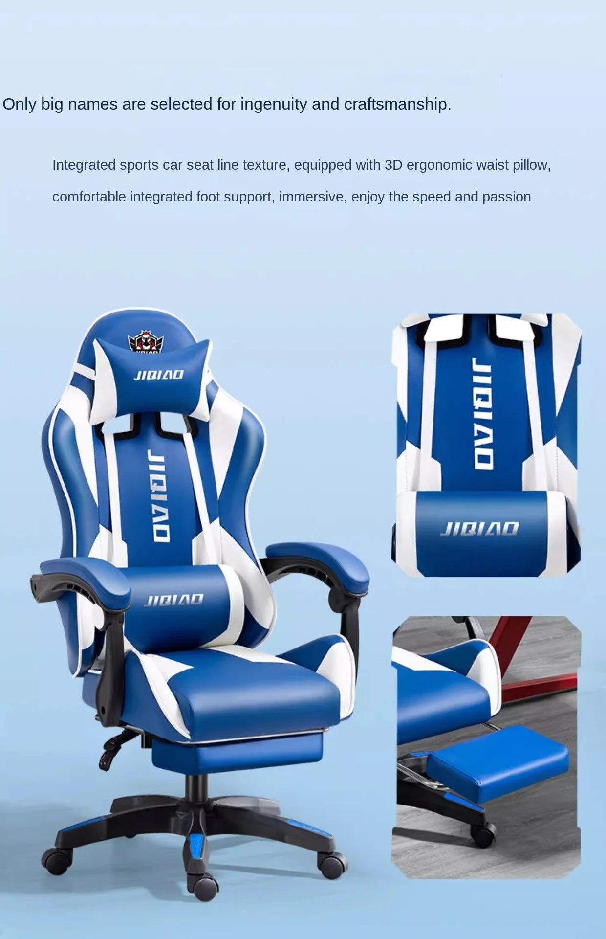 Warming Modern Minimalist Home Gaming Chair With Footrest Internet Cafe Computer Chair Reclining Live Streaming Rotating Chair