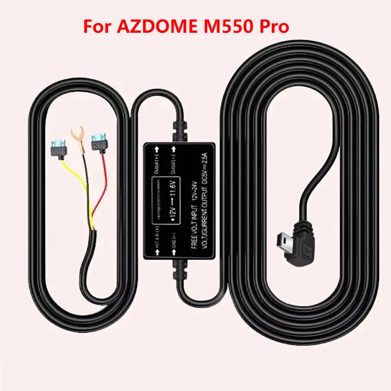 for AZDOME M550 Pro 3 Wire ACC Detection Hardwire Kit 12V/24V to 5V 3A Mini USB Car Charger Dash Cam 24 Hour Parking Monitor