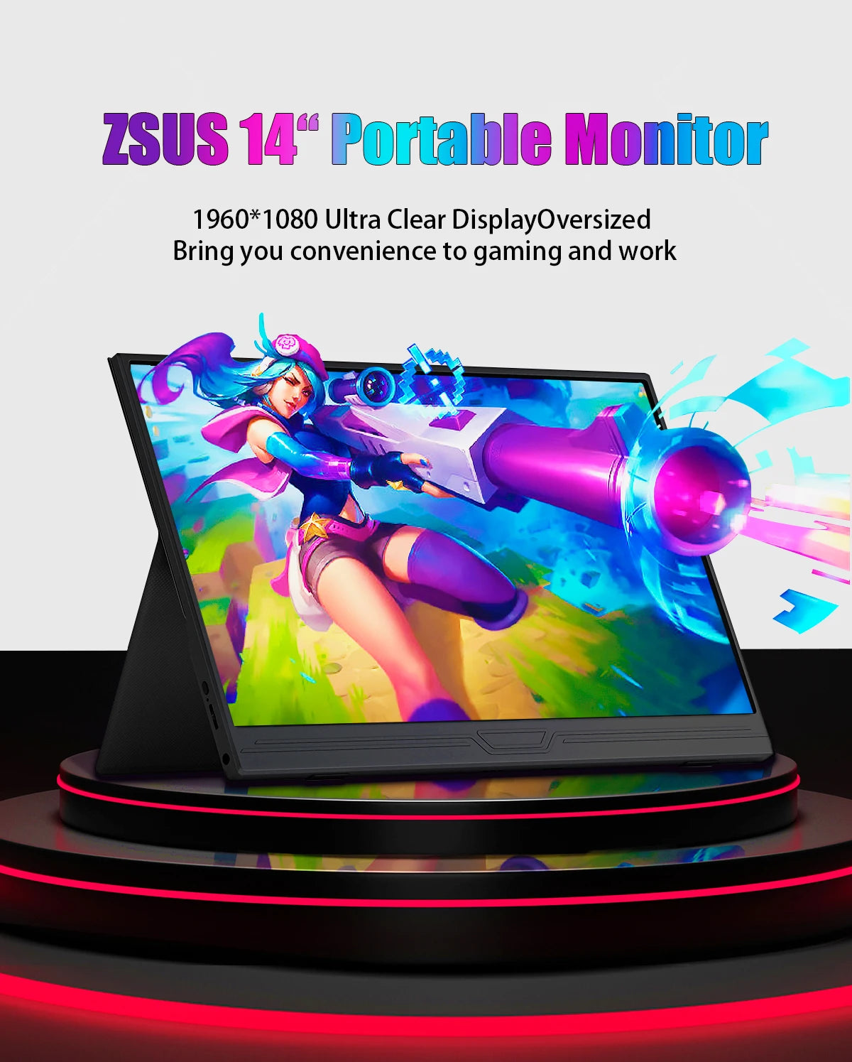 14 -Inch Portable Monitor Touchscreen 1920*1080 For Laptop XBox PS4/ 5 Switch Cell Phone PC Extension Mobile Touch Mointor