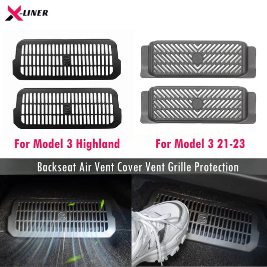 For Tesla Model 3 2024-2016 Backseat Air Vent Cover For Model 3 Highland 2024 ABS Air Flow Vent Grille Protection 2PCS Set