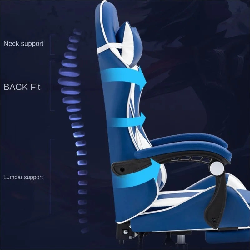 Warming Modern Minimalist Home Gaming Chair With Footrest Internet Cafe Computer Chair Reclining Live Streaming Rotating Chair