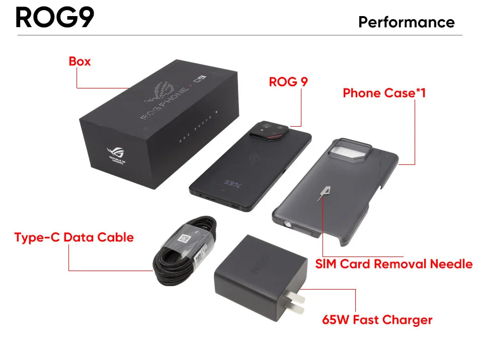 ROG Phone 9 & 9 Pro 5G Gaming Phone Snapdragon 8 Elite 6.78'' 185Hz E-Sports LTPO Display 50MP LYT 700 Camera 65W Fast Charging