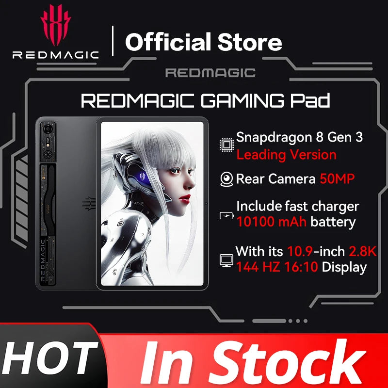 Original Redmagic  Gaming Tablet Pad 10.9" Snapdragon 8 Gen 3 Leading Version 10100mAh include the Charge 50MP