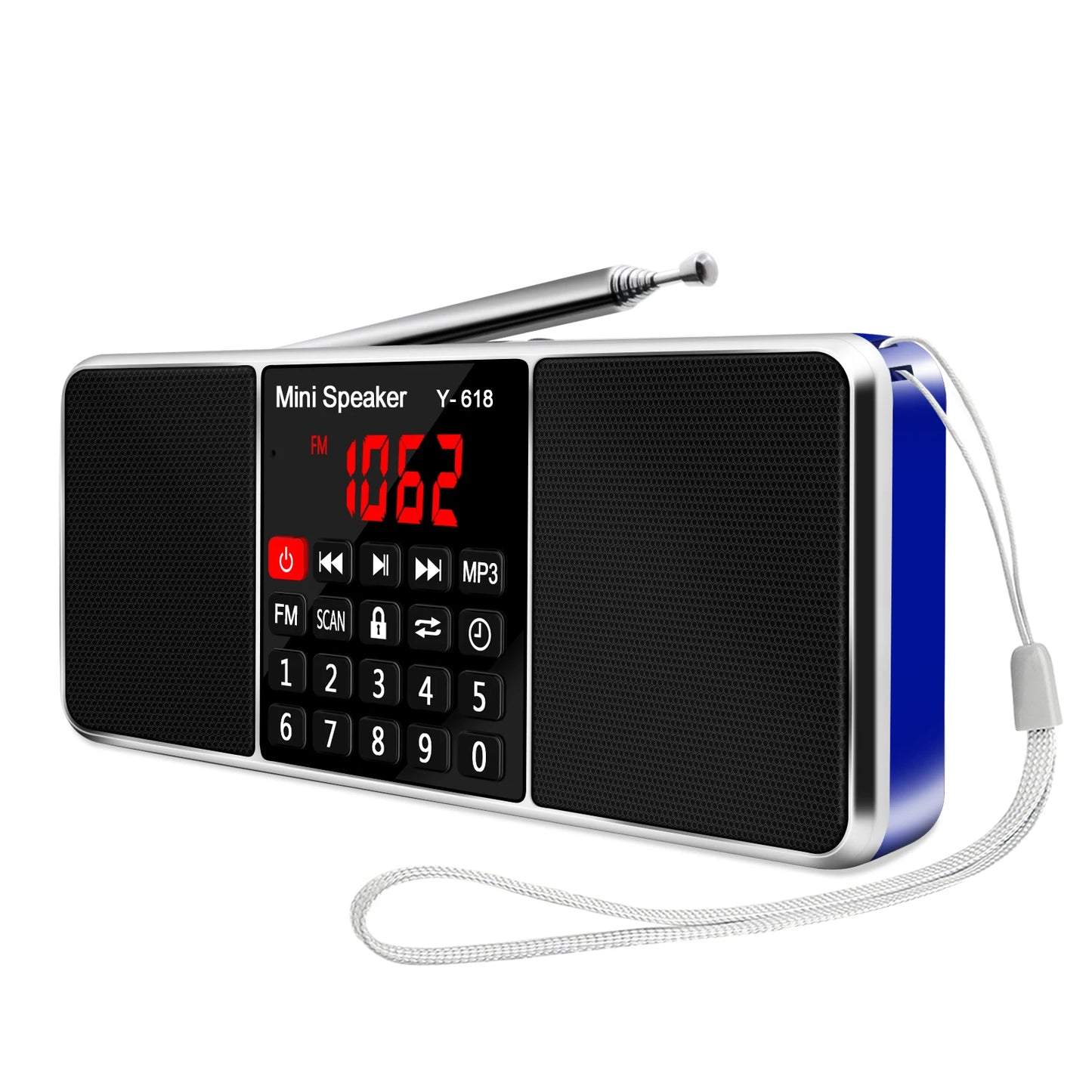 Lefon FM Digital Radio Dual Speaker Stereo Surround MP3 Audio Player Support TF Card Timing Shutdown Function for Home&Outdoor