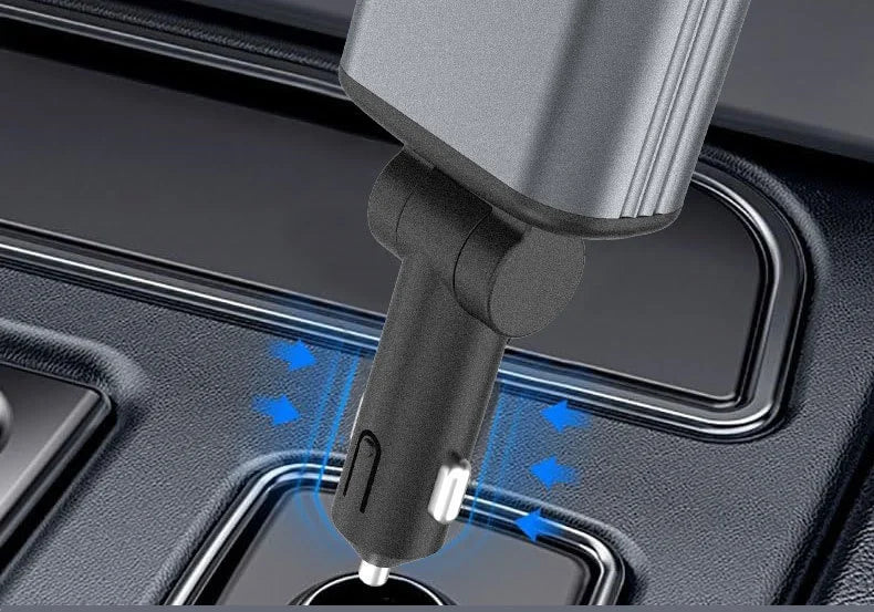 Retractable Car Charger 4 in 1 Fast Charging Car Charger 120W 1PD+1USB Ports Car Charger Adapter Compatible With Starry Sky Lamp