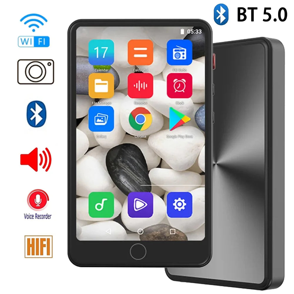 BT 5.0 Wifi MP4 Player 4/5inch Touch with Bluetooth and WiFi MP3 Music Players With Cam Built-in speaker Supports Android 8.1