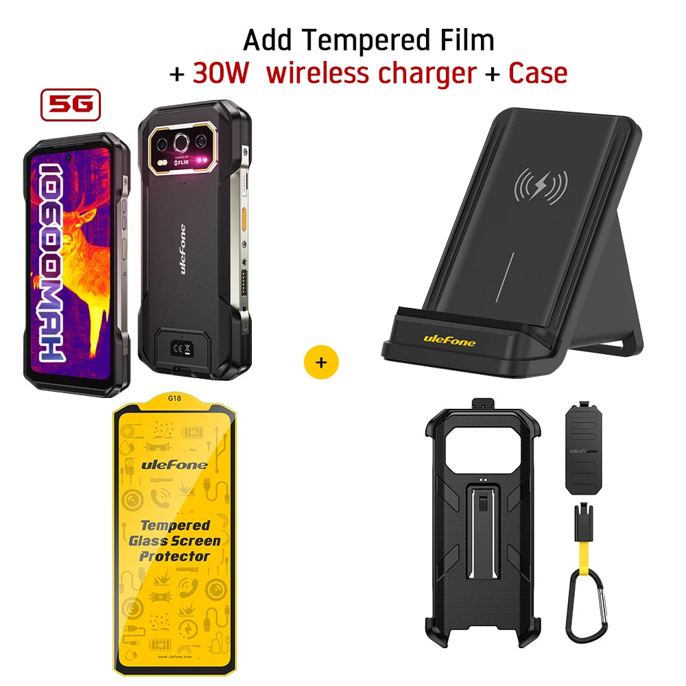 Ulefone Armor 27T Pro 5G THERMAL BY FLIR® Rugged Phone 10600mAh Android 14 Smartphone 64MP 6.78" 24GB+256GB NFC Mobile Phone