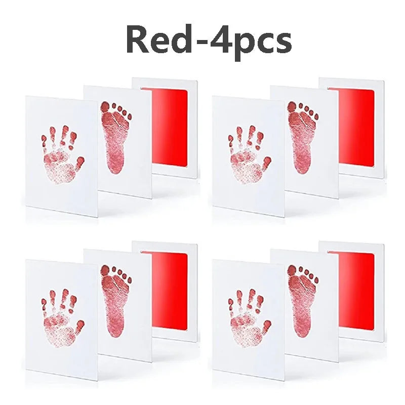 2/4pc Baby Handprint Footprints Ink Pads Safe Non-toxic No-Touch Skin Inkless Inkpad Kits Pet Cat Dog Paw Prints Souvenirs Gifts