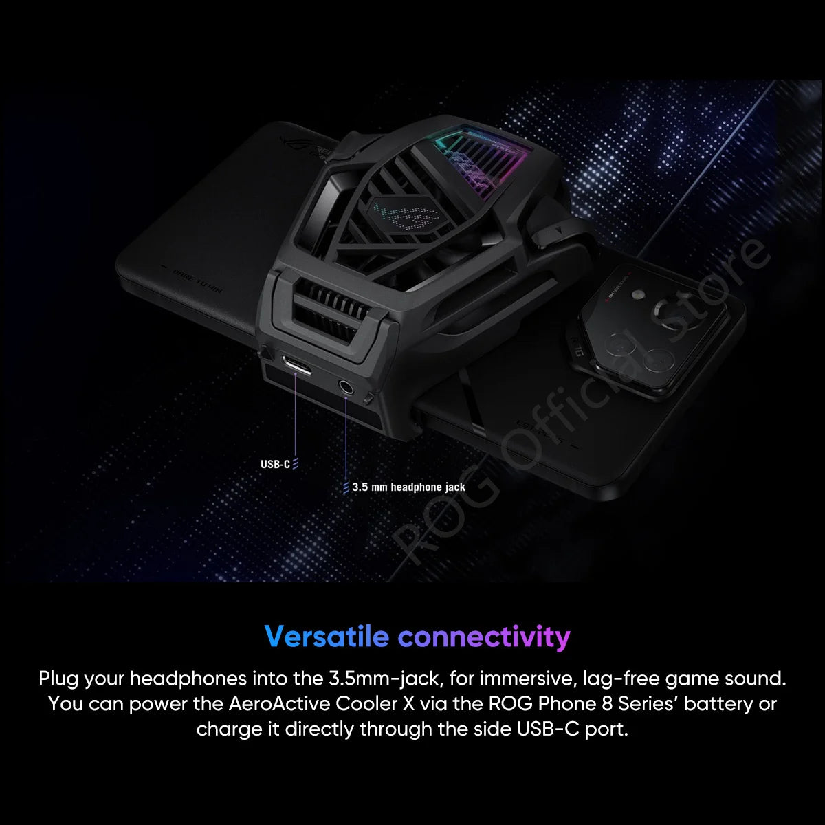 Original ASUS ROG AeroActive Cooler X ROG Phone 8 Funcooler with Fan Holder ROG Phone 8 Pro cooler USB-C Charging