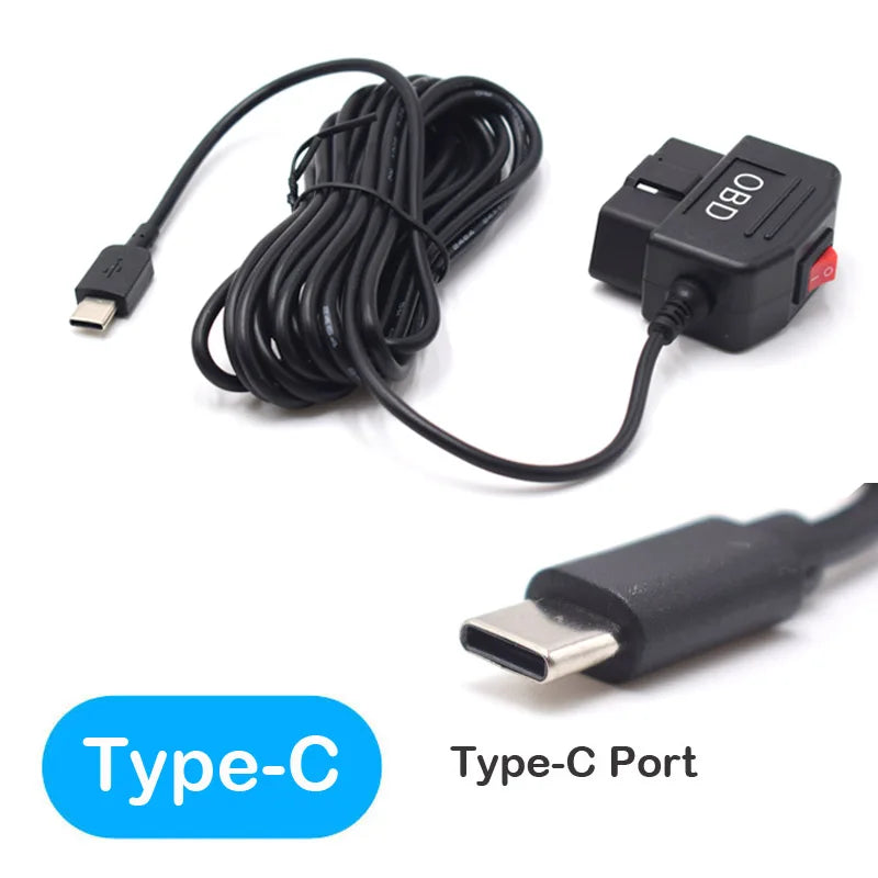 XCGaoon 24Hours Car OBD Hardwire Kit With Mini Mico USB Port 5V 3A Charging Cable For XiaoMi 70Mai YI 360 Dash Cam DVR