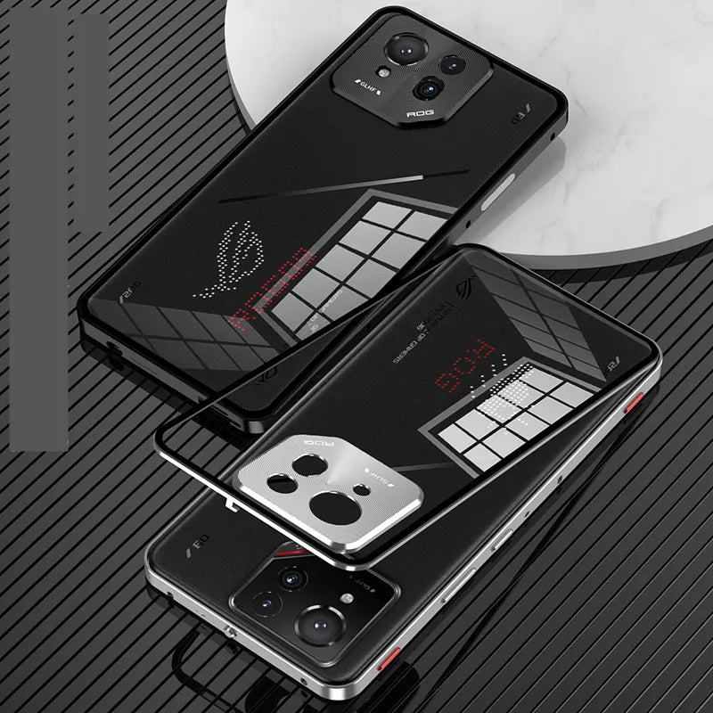 For ROG Phone 9 Pro Case,Metal Aluminium Magnet Shockproof Shell,Camera Protection Transparent Phone Case Funda For ROG Phone 9