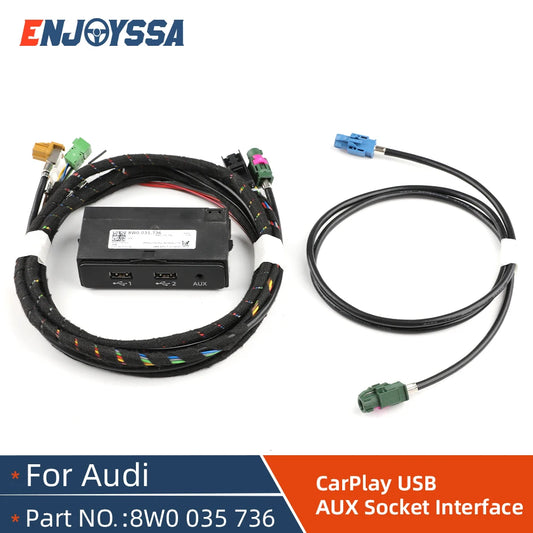 8W0 035 736 For Audi A4 A5 B9 8W Q5 Q7 FY Audio CarPlay AMI USB Music Smartphone Interface AUX-IN Cable wire Harness - 8 PIN