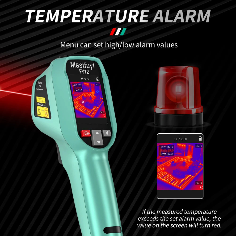 MASTFUYI Rechargeable Thermal Imaging Camera Handheld Thermal Imager -20℃~550℃ Waterproof Dustproof Drop Resistant