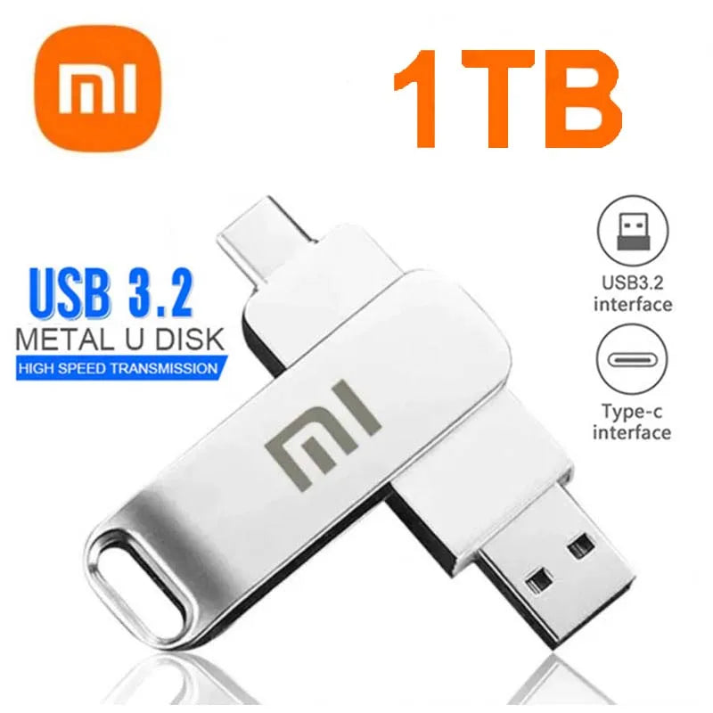 Xiaomi 16TB 3.2 USB Flash Drive Waterproof High Speed Transfer Type-c 2-In-1 Interface Universal for Mobile Phone Computer