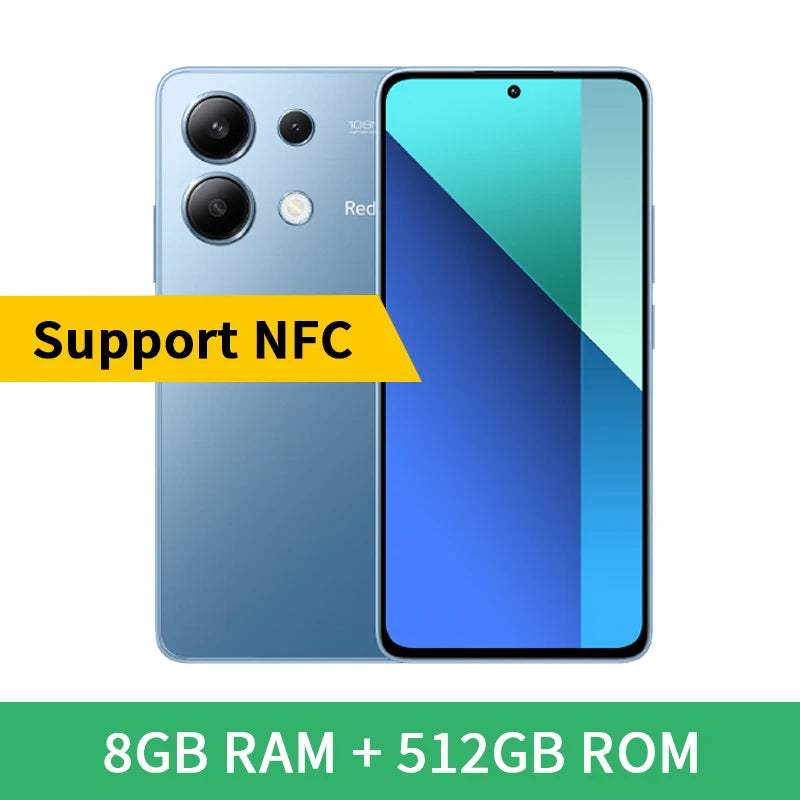 Global Version Xiaomi Redmi Note 13 4G Cellphone 128GB/256GB 120Hz AMOLED 108MP Main Camera 33W Fast Charging Snapdragon 685