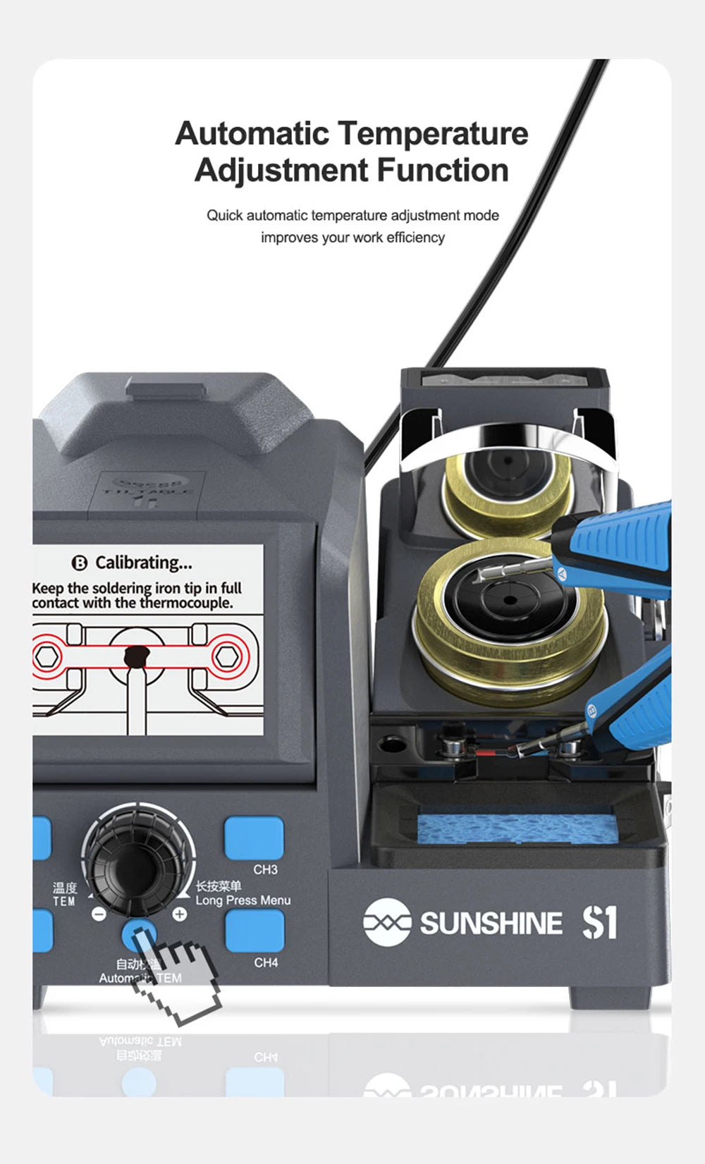 SUNSHINE S1 Electric Soldering Iron Station Precision Tweezers for Mobile Phone Motherboard PCB Repair Welding Desoldering Tools